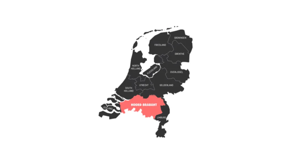 Kaart van Noord-Brabant