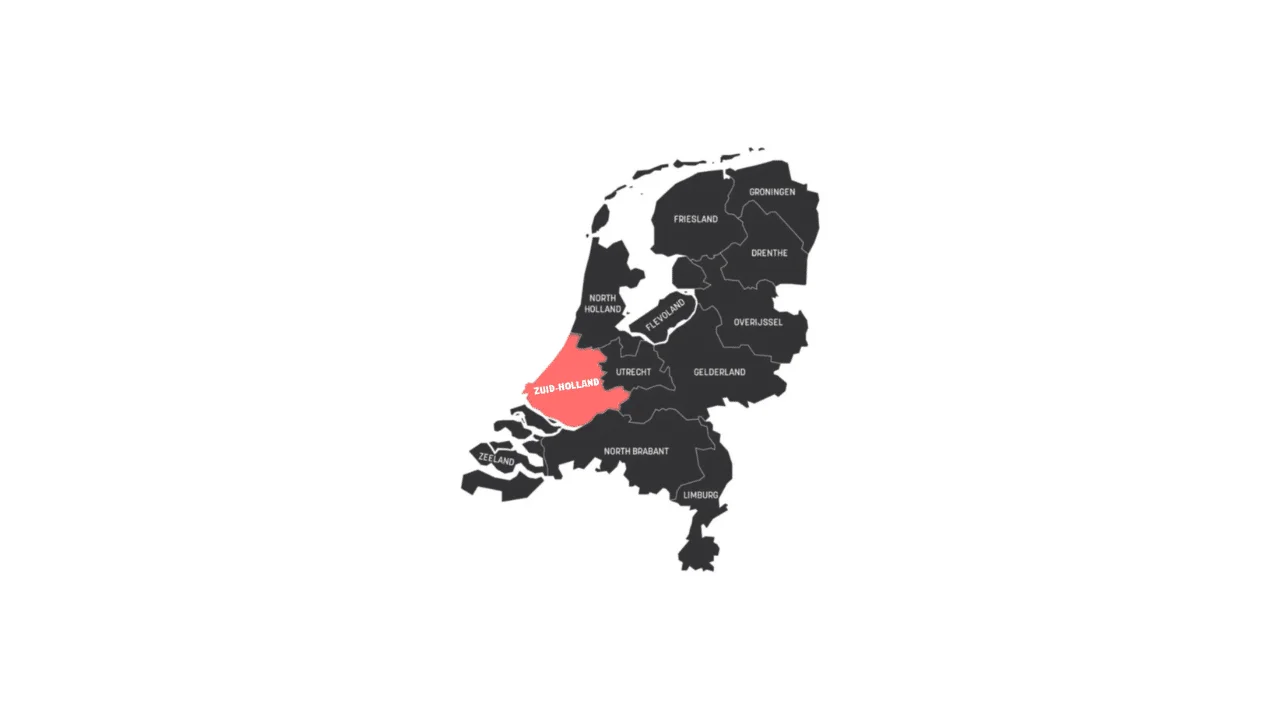 Kaart van Zuid-Holland