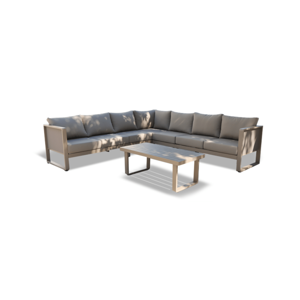 Boender Outdoor Melania 4-delige hoek loungeset van grijs aluminium met bijpassende tafel