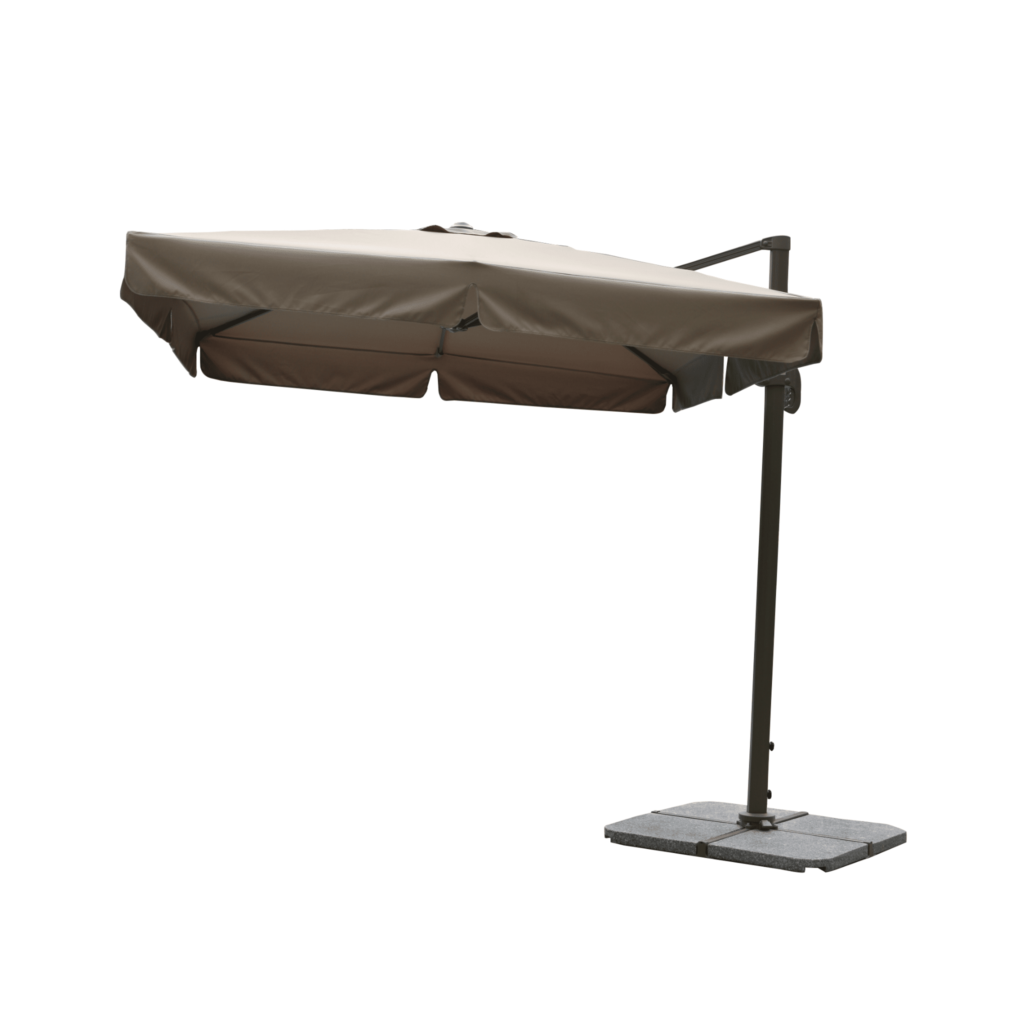 Boender Outdoor tuinparasol in knoflook beige met zijarm en stevige voet