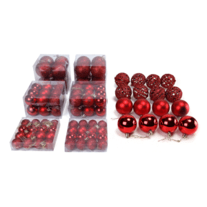 Kerstballen set rood