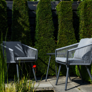 Boender Outdoor bistro tuinset 3-delig aluminium met ropes in antraciet