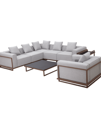 Boender Outdoor hoek loungeset 7-delig grijs met all-weather kussens