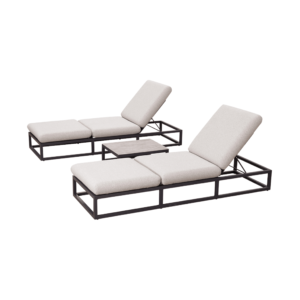 Boender Outdoor verstelbare loungeset als ligstoelen met lage tafel in modern design.