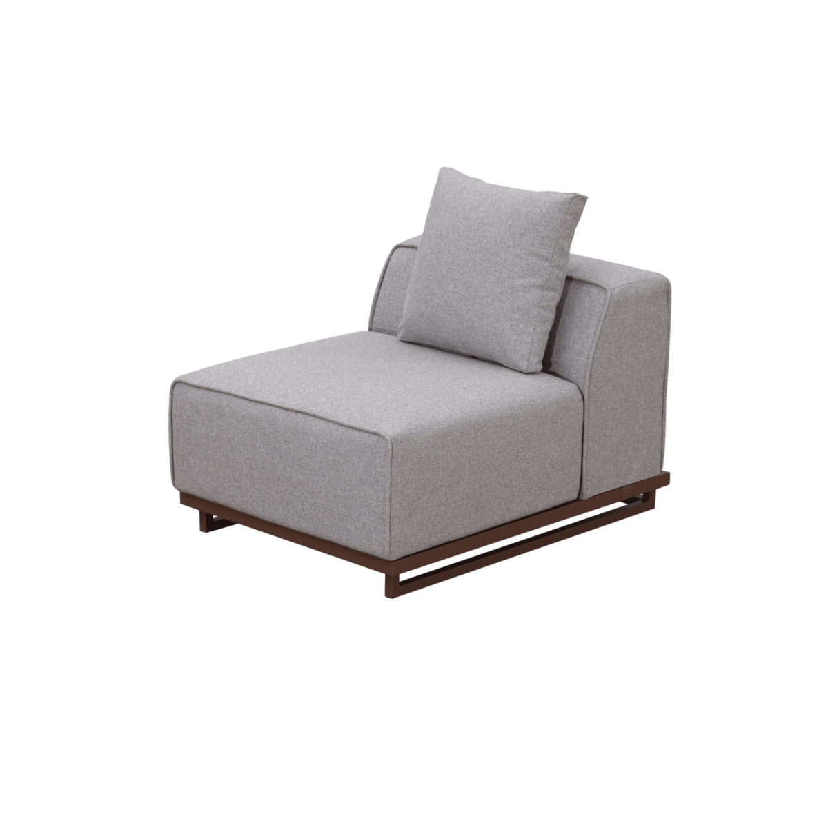 Boender Outdoor loungestoel grijs met rugleuning en waterbestendig kussen