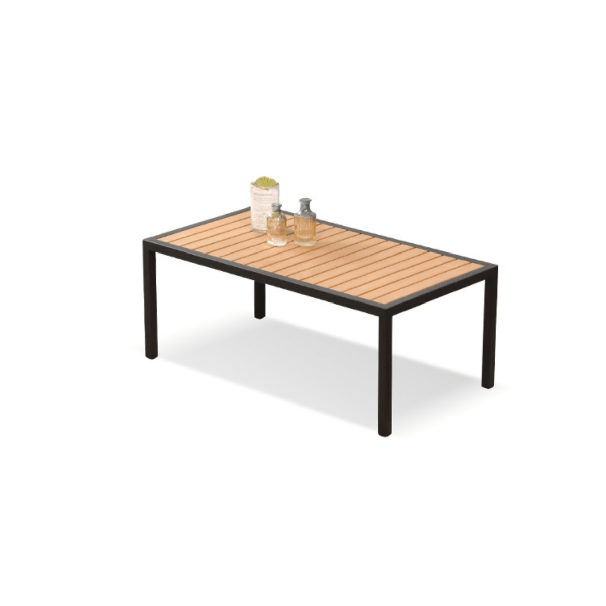 Boender Outdoor salontafel met houten tafelblad en zwart frame