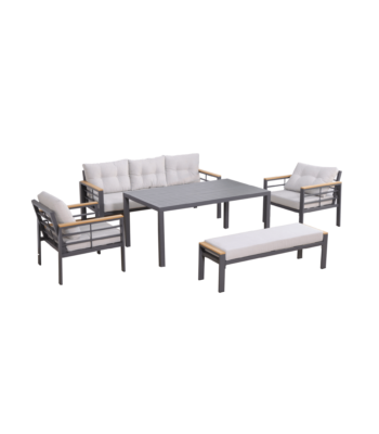 Boender Outdoor stoel-bank loungeset 5-delig met bank en tafel