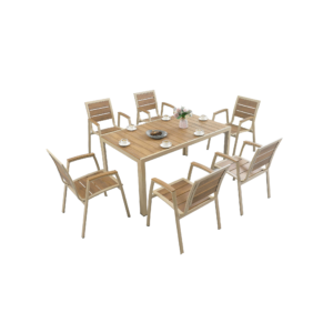 Boender Outdoor Domino Dining tuinset voor 6 personen met polywood tafel en stoelen