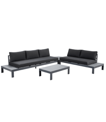 Boender Outdoor River 4-delige hoek loungeset in donkergrijs met lage salontafel