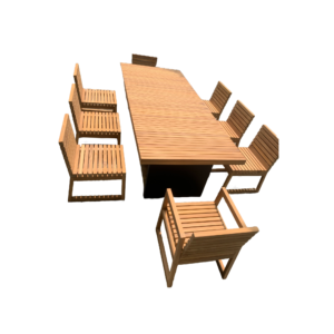 Boender Outdoor tuinset voor 8 personen van teak met rechthoekige tafel en bijpassende stoelen