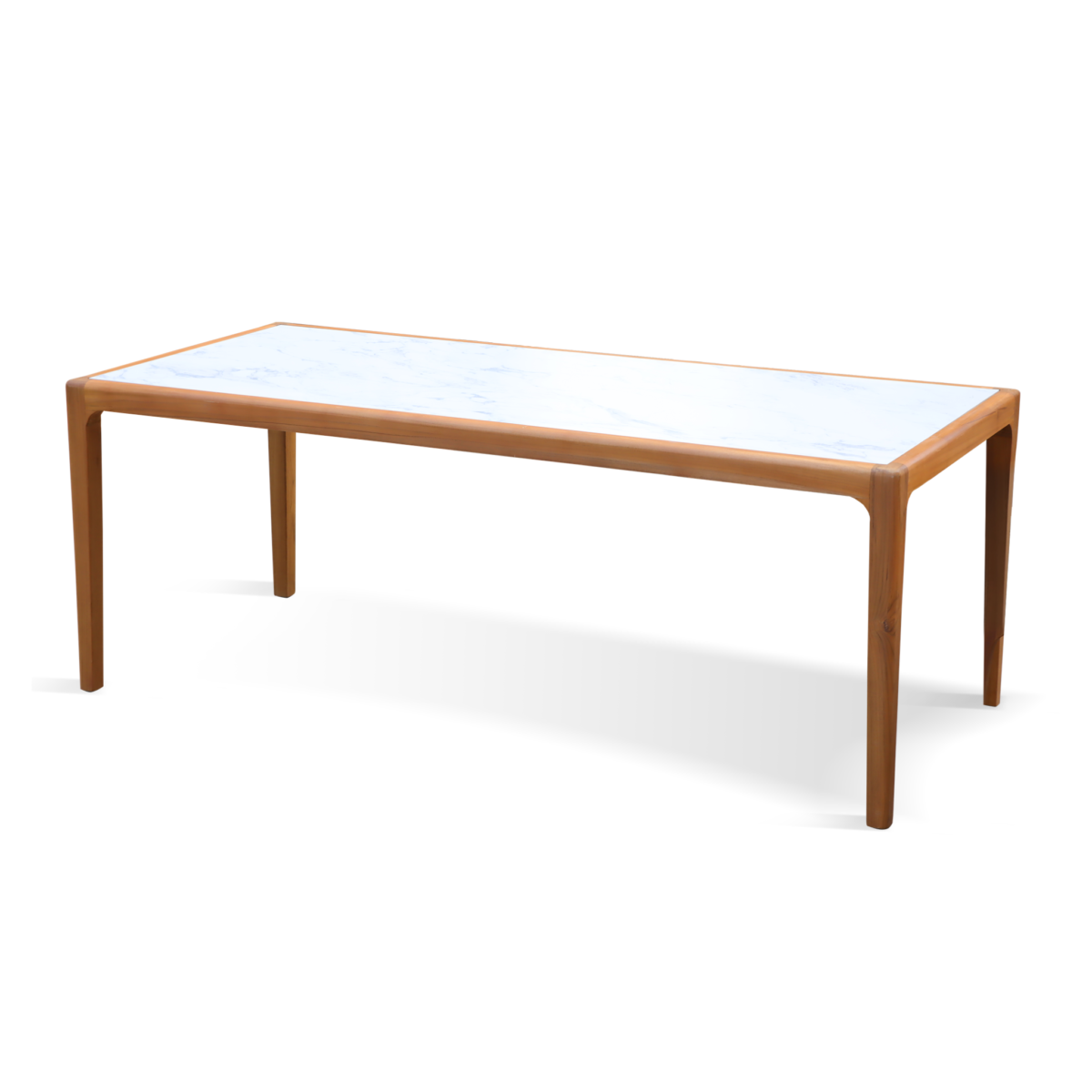 Luxe Arora dining tuintafel met gesinterde steen blad en houten frame