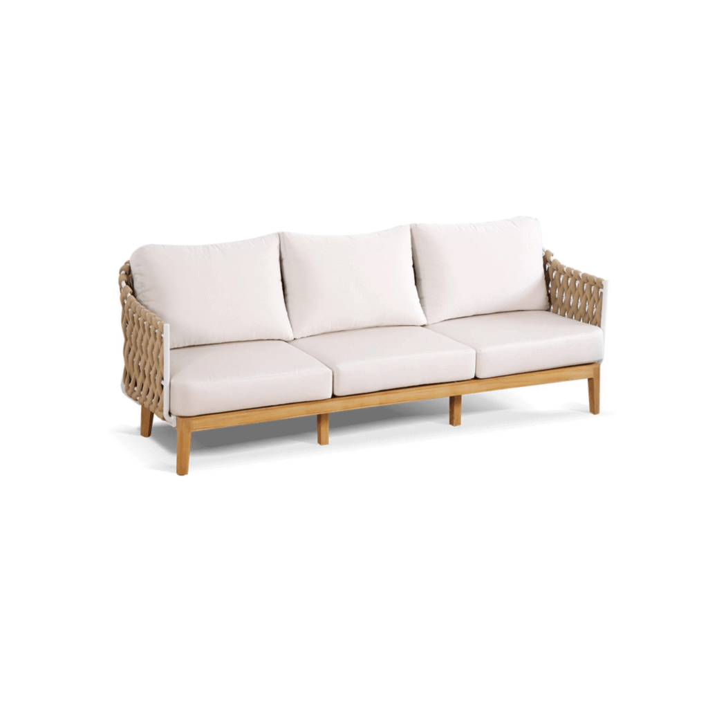 Boender Outdoor Bali tuinbank met houten frame en comfortabele zitkussens