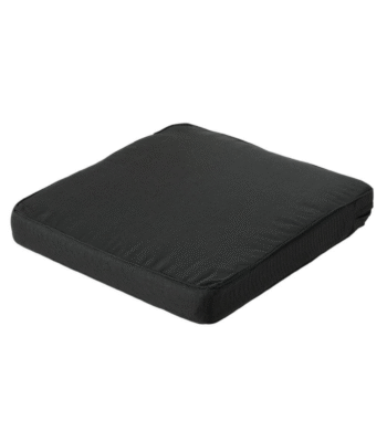 Zwart Madison lounge zitkussen 60x60 cm in ribstof diagonaal