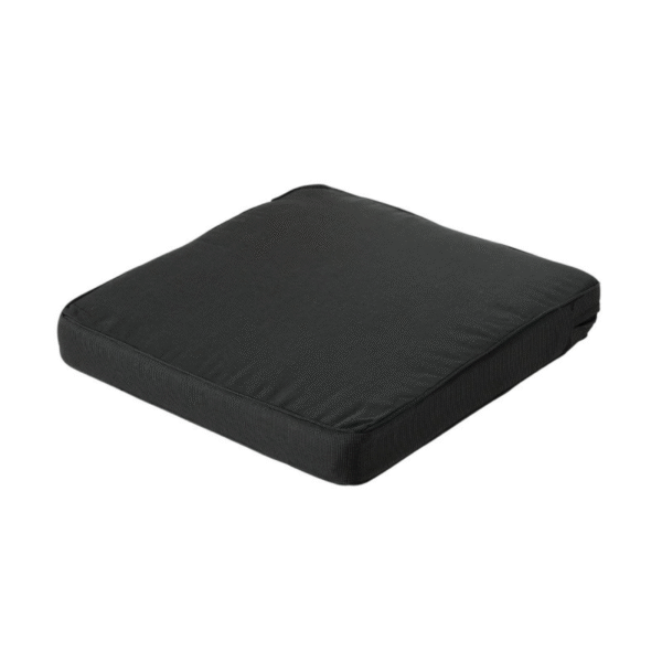 Zwart Madison lounge zitkussen 60x60 cm in ribstof diagonaal