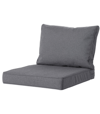 Madison loungekussenset grijs met rugkussen 40x73 cm en zitkussen 73x73 cm