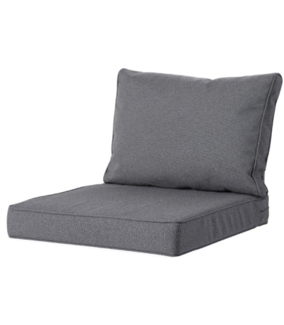 Madison loungekussenset grijs met rugkussen 40x73 cm en zitkussen 73x73 cm