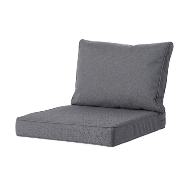 Madison loungekussenset grijs met rugkussen 40x73 cm en zitkussen 73x73 cm