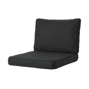 Madison loungekussenset zwart rib met rug- en zitkussen