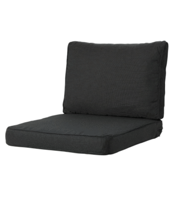 Madison loungekussenset zwart rib met rug- en zitkussen