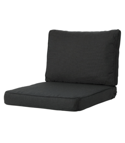 Madison loungekussenset zwart ribstof 73x73 cm zit en 40x73 cm rug