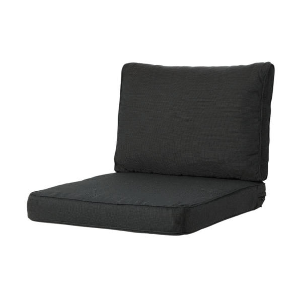 Madison loungekussenset zwart ribstof 73x73 cm zit en 40x73 cm rug