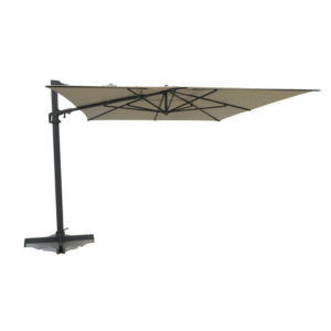 Vrijhangende Madison Malta parasol 300x400 cm in taupe vanaf rechterzijde