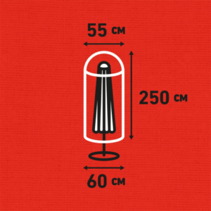 Illustratie van Madison parasolhoes met afmetingen 250x55/60cm