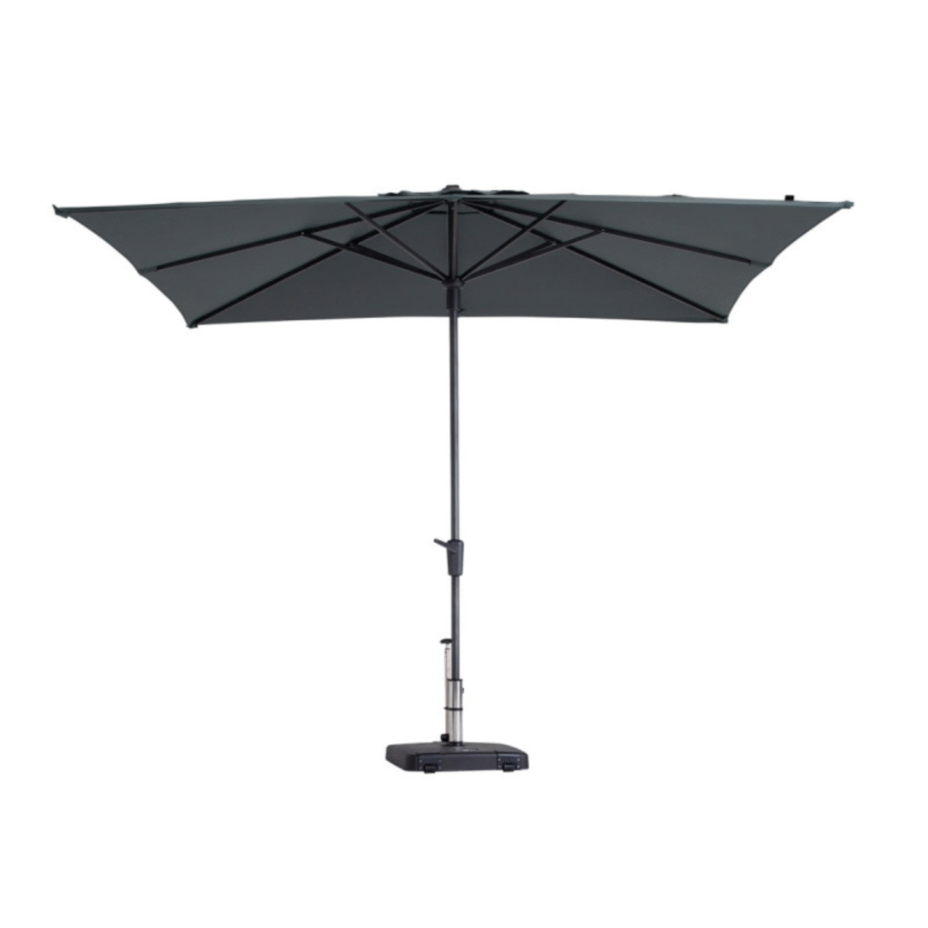 Madison staande parasol Syros Luxe in donkergrijs met voet en draaimechanisme
