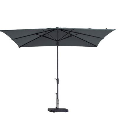 Madison staande parasol Syros Luxe in donkergrijs met voet en draaimechanisme