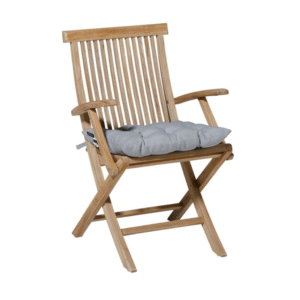 Madison Toscane zitkussen 46x46 cm Panama lichtgrijs op houten tuinstoel