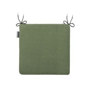 Groen Madison zitkussen 40x40 cm met striklinten bovenaanzicht