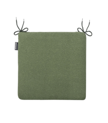 Groen Madison zitkussen 40x40 cm met striklinten bovenaanzicht