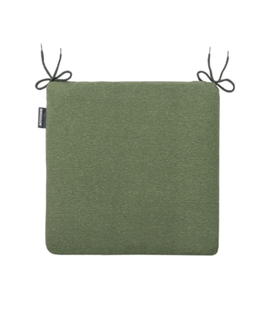 Groen Madison zitkussen 40x40 cm met striklinten bovenaanzicht