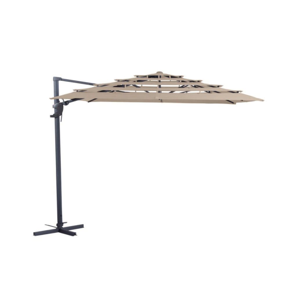 Zweefparasol Madison Monaco 300x300 cm in ecru met stevig frame