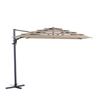 Zweefparasol Madison Monaco 300x300 cm in ecru met stevig frame