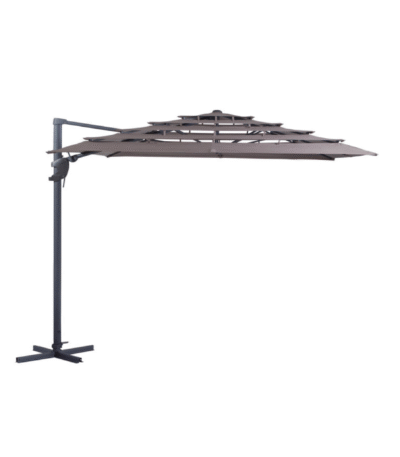Zweefparasol Madison Monaco 300x300 cm in taupe met stevig frame