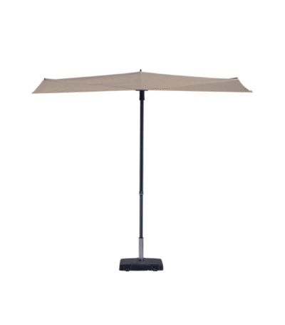 Zweefparasol Madison Sun Wave in ecru met gesloten stand met antraciet frame