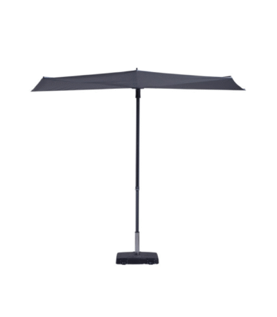Zweefparasol Madison Sun Wave in grijs met gesloten stand met antraciet frame