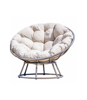 Boender Outdoor loungestoel Leo met beige zitkussen op wit achtergrond
