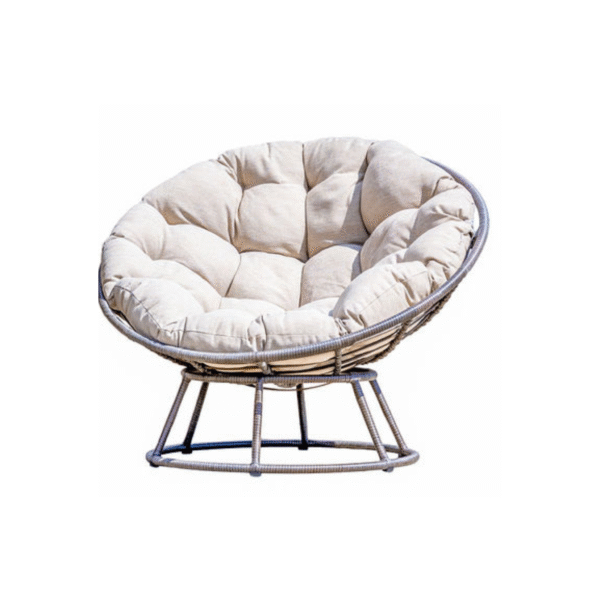 Boender Outdoor loungestoel Leo met beige zitkussen op wit achtergrond