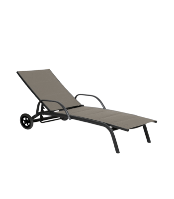 EDG verstelbaar ligbed met aluminium frame en taupe textilene