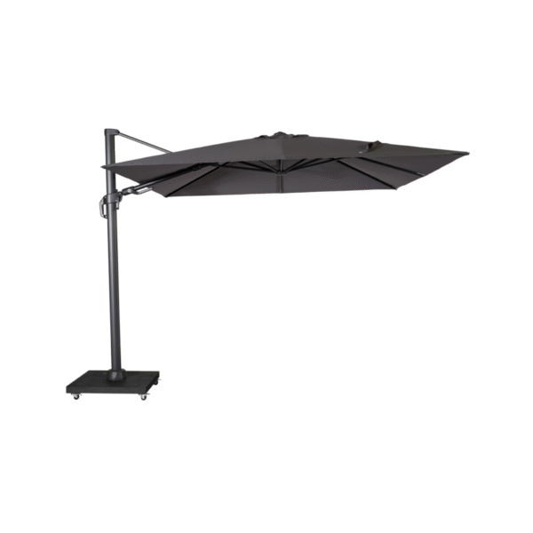 nesling coolfit zweefparasol plus 300x300cm antraciet met voet op wieltjes