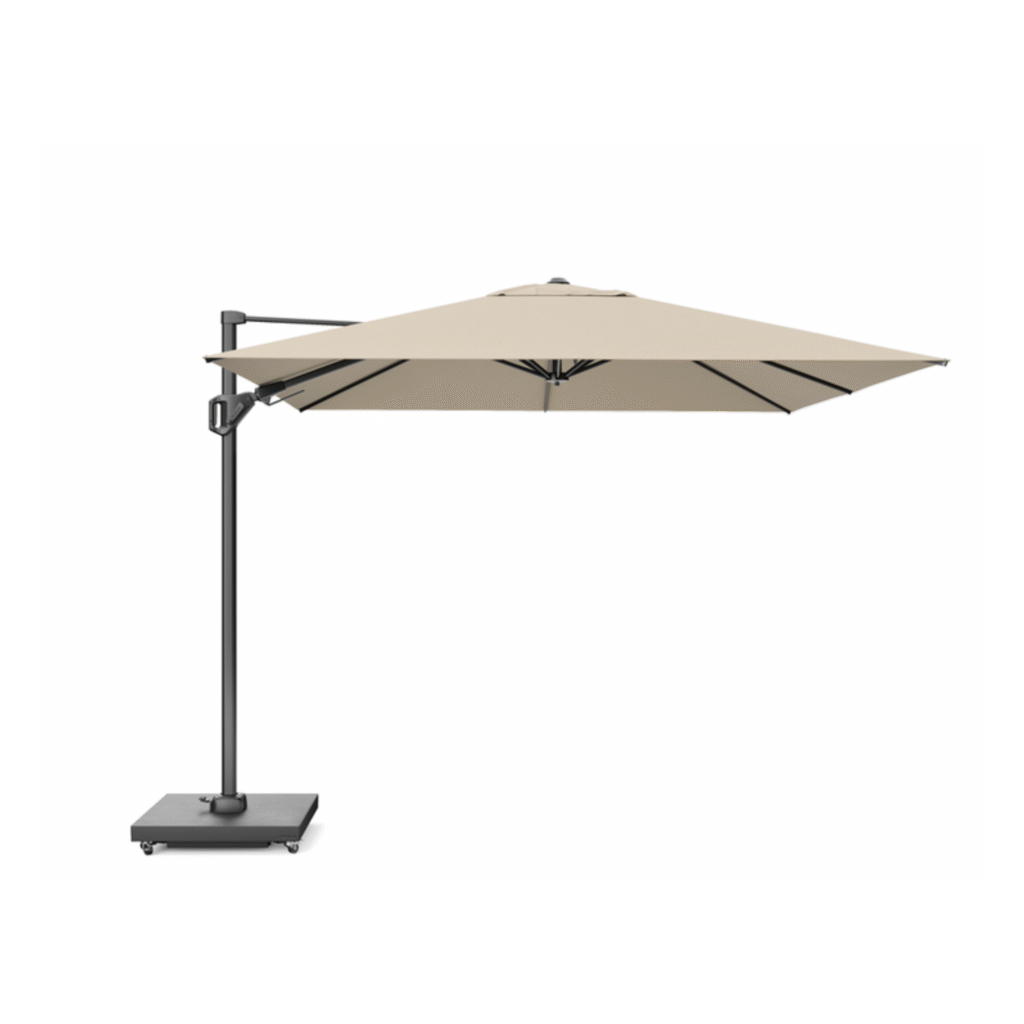 platinum challenger t1 zweefparasol 400x300 champagne volledig geopend