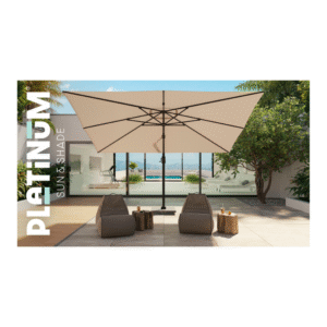 platinum challenger t1 zweefparasol 400x300 champagne in luxe tuinomgeving