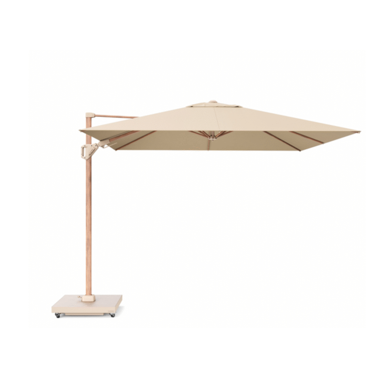 platinum challenger t1 teak look zweefparasol 400x300 champagne vooraanzicht
