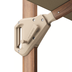 platinum challenger t1 detail hendel teak look frame champagne parasol