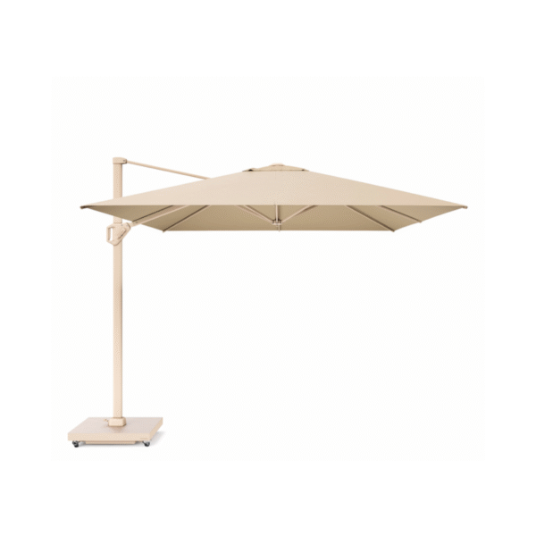 platinum challenger t1 sandstone zweefparasol 400x300 champagne vooraanzicht