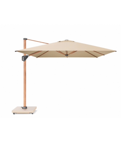 platinum challenger t1 zweefparasol 400x300 champagne met teaklook frame