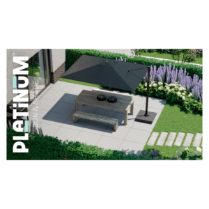zweefparasol platinum challenger t2 bovenaanzicht in tuin