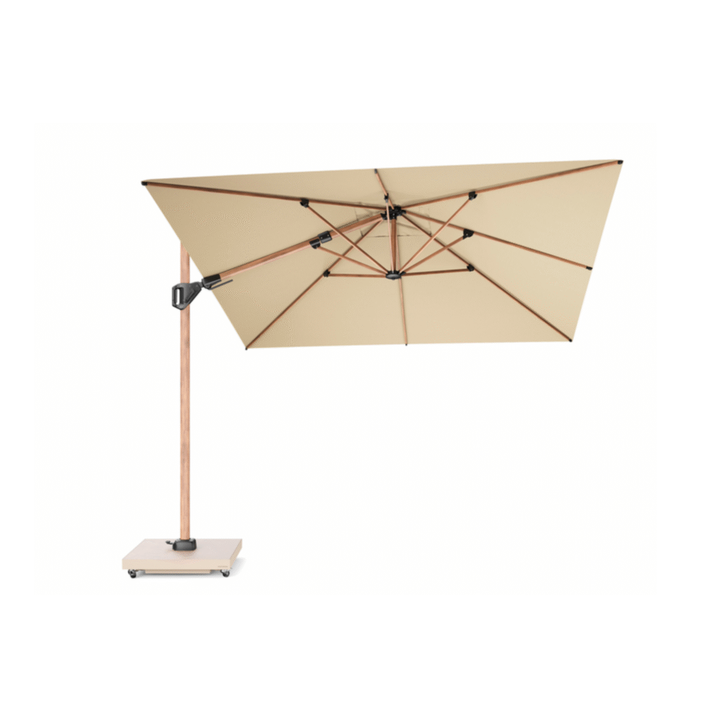 boender outdoor zweefparasol 300x300 champagne open top view